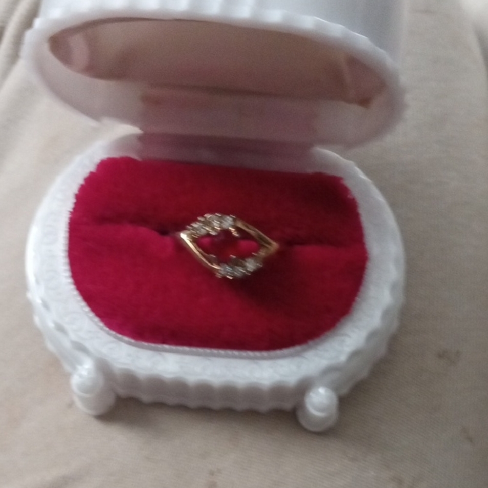 Gold and Silver Women's Ring with Intricate Design
